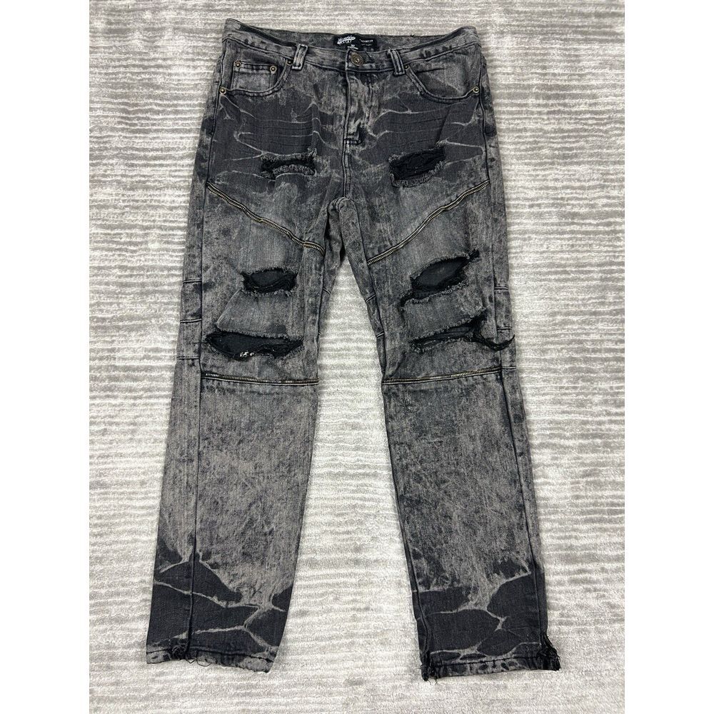 Brooklyn Cloth Jeans Womens 32‎ Black Skinny Fit Distressed